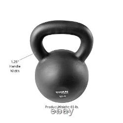 Titan Fitness 65 LB Cast Iron Kettlebell, Single Piece Casting, LB Markings