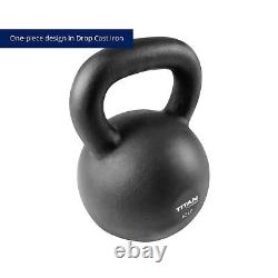 Titan Fitness 65 LB Cast Iron Kettlebell, Single Piece Casting, LB Markings