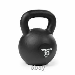 Titan Fitness 70 LB Cast Iron Kettlebell, Single Piece Casting