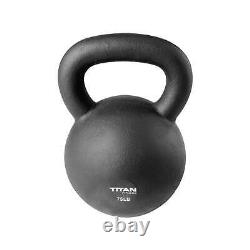Titan Fitness 75 LB Cast Iron Kettlebell, Single Piece Casting, LB Markings