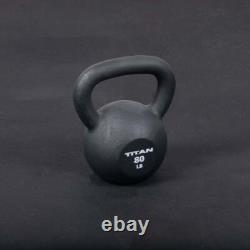 Titan Fitness 80 LB Cast Iron Kettlebell, Single Piece Casting, LB Markings