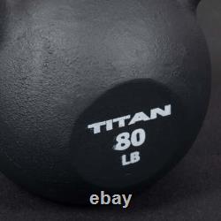 Titan Fitness 80 LB Cast Iron Kettlebell, Single Piece Casting, LB Markings