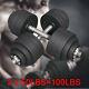 Total 100lbs Adjustable Weight Chrome Dumbbells Set 2 X 50lbs Cast Iron Dumbbell