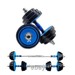 Totall 44 LB Weight Dumbbells Set Adjustable Barbell Plates Gym Home Workout New