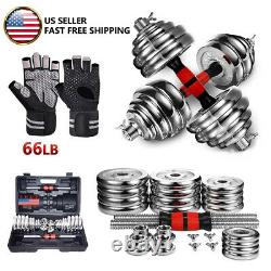 Totall 66LB Dumbells Pair Gym Weights Dumbbell Body Building Free Weight Set New