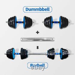 Totall 66 LB Weight Dumbbell Set Adjustable Gym Home Barbell Plates Body Workout