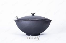 Traditional Kazan 100% Cast Iron & Oven Stove Uchag With Chimney For Pilaf Plov