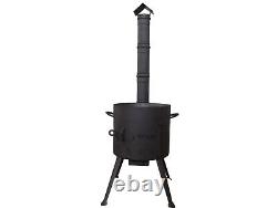 Traditional Kazan 100% Cast Iron & Oven Stove Uchag With Chimney For Pilaf Plov