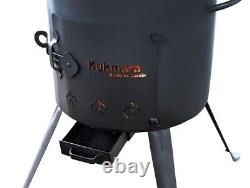 Traditional Kazan 100% Cast Iron & Oven Stove Uchag With Chimney For Pilaf Plov