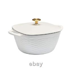 Tramontina Dutch Oven 7-qt Enameled Cast Iron Covered Square in Matte White