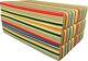 Twin Multi Stripes Trifold Foam Bed, 6 X 39 X 75 Folding Mattress 1.8 Lb Density