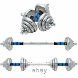 USA Adjustable Weight Cast Iron Dumbbell Barbell Kit Home Workout Tool 44 LBS