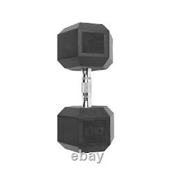 US Solid Cast Iron Barbell 70lb 120lb Hex Dumbbell Fitness Workout, Single