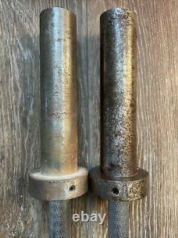 Used 2 Lot 20lb Vintage York Loadable Olympic Dumbbell Handles (40 Pounds Total)