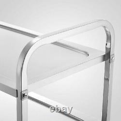 Utility Cart 3 Shelf Utility Cart on Wheels 330Lbs Stainless Steel Rolling Cart