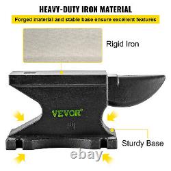 VEVOR Anvil Blacksmith 100lb Cast-Iron 45kg Heat Treated Long Horn Hardy Hole