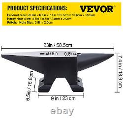 VEVOR Blacksmith Anvil 110lb 50kg Cast Iron Anvil Forged Steel Anvil Horn Anvil