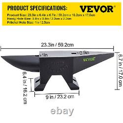 VEVOR Blacksmith Anvil 88lb 40kg Cast Iron Anvil Forged Steel Anvil Horn Anvil