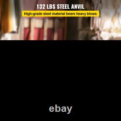 VEVOR Cast Iron Anvil, 132 Lbs(60kg) Single Horn Anvil with Large Countertop and