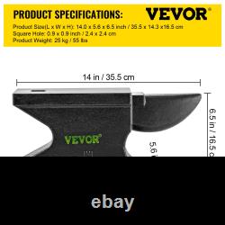 VEVOR Cast Iron Anvil, 55 Lbs(25kg) Single Horn Anvil with 8.6 x 4.1 inch Counte
