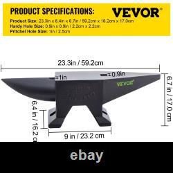 VEVOR Cast Iron Anvil, 88 Lbs(40kg) Single Horn Anvil with Large Countertop and