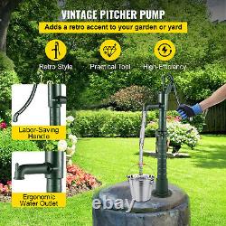VEVOR Hand Water Pump with Stand Well Pitcher Cast Iron Press Suction Garden Green