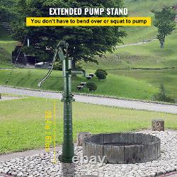 VEVOR Hand Water Pump with Stand Well Pitcher Cast Iron Press Suction Garden Green