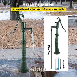 VEVOR Hand Water Pump with Stand Well Pitcher Cast Iron Press Suction Garden Green