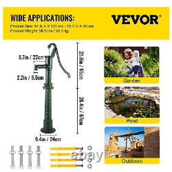 VEVOR Hand Water Pump with Stand Well Pitcher Cast Iron Press Suction Garden Green