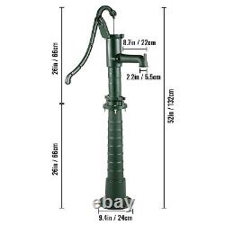 VEVOR Hand Water Pump with Stand Well Pitcher Cast Iron Press Suction Garden Green