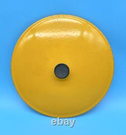 VINTAGE Cousances Creuset Mustard Yellow Enamel Dutch Oven 24 French Cast Iron