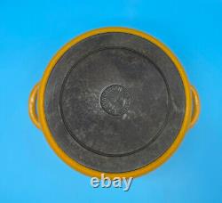 VINTAGE Cousances Creuset Mustard Yellow Enamel Dutch Oven 24 French Cast Iron