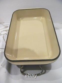 VINTAGE LE CREUSET ENAMEL CAST IRON LAPIS BLUE LASAGNA PAN 8X11.5x2.5 CLEAN