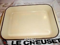 VINTAGE LE CREUSET ENAMEL CAST IRON LAPIS BLUE LASAGNA PAN 8X11.5x2.5 CLEAN