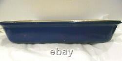 VINTAGE LE CREUSET ENAMEL CAST IRON LAPIS BLUE LASAGNA PAN 8X11.5x2.5 CLEAN