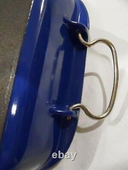 VINTAGE LE CREUSET ENAMEL CAST IRON LAPIS BLUE LASAGNA PAN 8X11.5x2.5 CLEAN