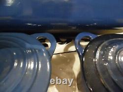 VINTAGE LE CREUSET ENAMEL CAST IRON LAPIS BLUE LASAGNA PAN 8X11.5x2.5 CLEAN