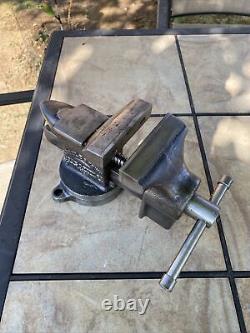 VINTAGE LITTCO LITTLESTOWN No. 140, SWIVEL ANVIL VISE 4'' JAW CAST IRON 19 LBS