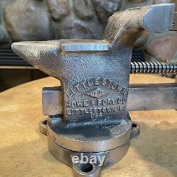 VINTAGE LITTCO LITTLESTOWN No. 140, SWIVEL ANVIL VISE 4'' JAW CAST IRON 19 LBS