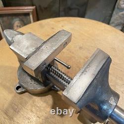 VINTAGE LITTCO LITTLESTOWN No. 140, SWIVEL ANVIL VISE 4'' JAW CAST IRON 19 LBS