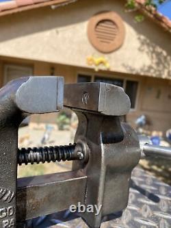 VINTAGE LITTCO LITTLESTOWN No. 140, SWIVEL ANVIL VISE 4'' JAW CAST IRON 19 LBS