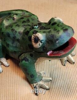 VTG Antique Cast Iron Frog 8 Lbs. 2 Piece Doorstop RARE