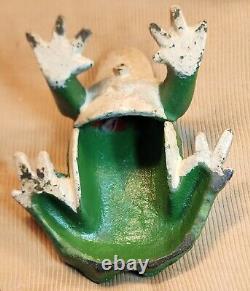 VTG Antique Cast Iron Frog 8 Lbs. 2 Piece Doorstop RARE