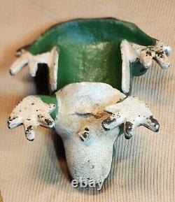 VTG Antique Cast Iron Frog 8 Lbs. 2 Piece Doorstop RARE