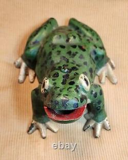 VTG Antique Cast Iron Frog 8 Lbs. 2 Piece Doorstop RARE