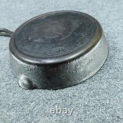 VTG GRISWOLD Cast Iron SKILLET Frying Pan # 7 LARGE BLOCK LOGO Slant Heat Ring