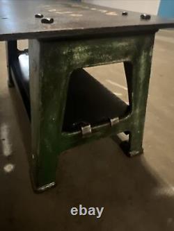 VTG Heavy Duty Industrial Cast Iron Legs/Steel Top Machine Shop Table. 437Lbs