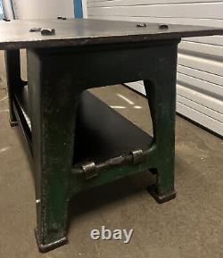 VTG Heavy Duty Industrial Cast Iron Legs/Steel Top Machine Shop Table. 437Lbs