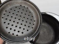 VTG Lodge Cast Iron 7.5 Qt Cast Iron #10 Camp Dutch Oven With Bail Handle Beauty