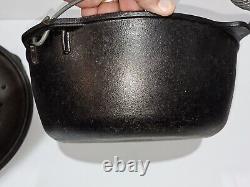 VTG Lodge Cast Iron 7.5 Qt Cast Iron #10 Camp Dutch Oven With Bail Handle Beauty